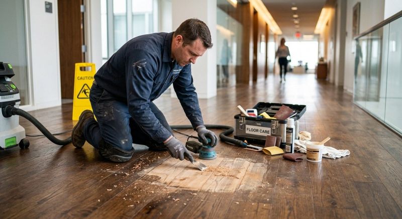 Our team working on Wood Floor Service projects in Millsboro, DE