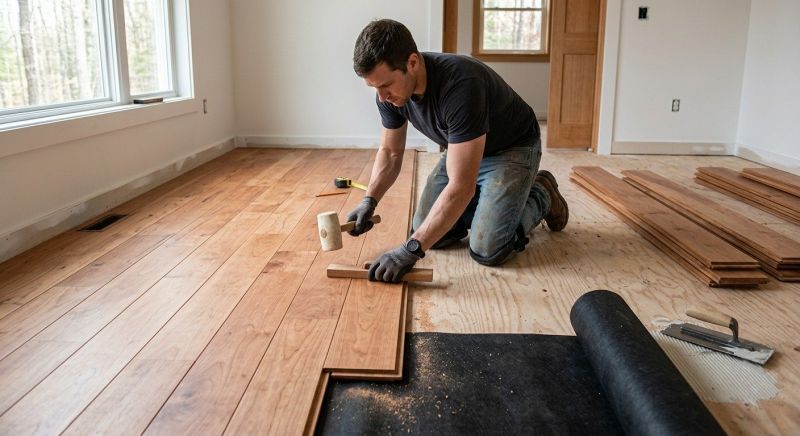 Cherry Floor Installation in Bridgeville, DE